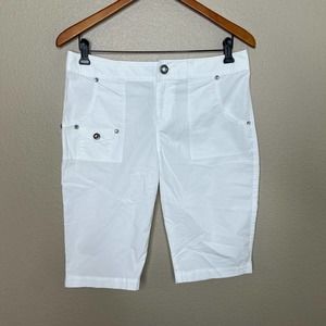 INC International Concepts Size 6 White Womens Bermuda Shorts Lightweight